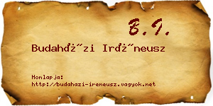 Budaházi Iréneusz névjegykártya